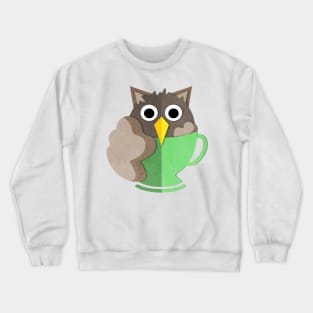 Owl In A Cup Crewneck Sweatshirt